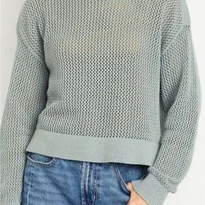 Old Navy Women's Mesh Knit Sweater - Sage Green - New Without Tags